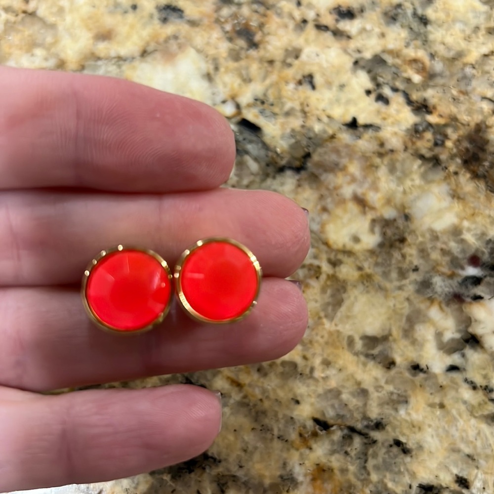 Kate Spade ♠️ New York post bright pink/orange studs